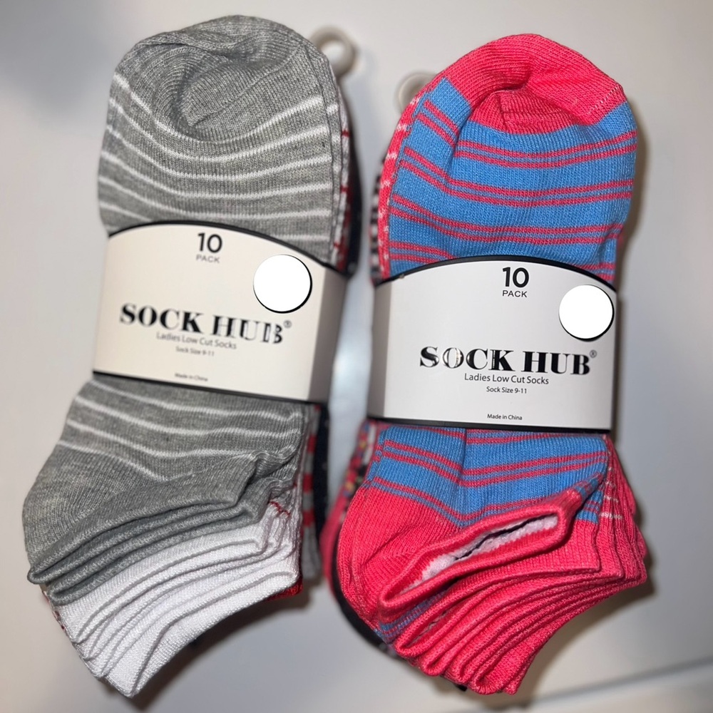 Women’s Athletic Low Cut Socks - Multicolor - 10 in each pack